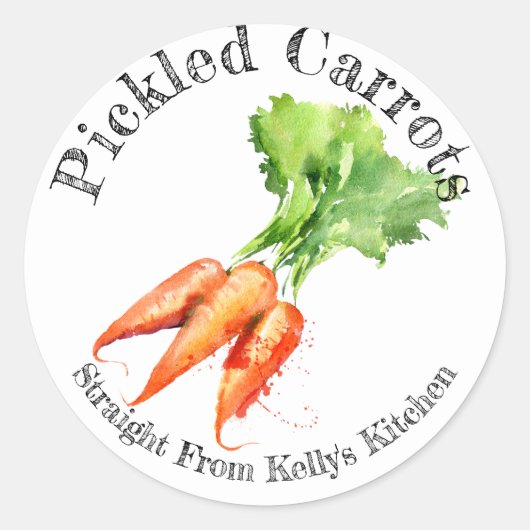 ホーム缶詰ラベル ピクルスニンジン食品ラベル ラウンドシール (正面)