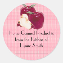 ホーム缶詰ラベル – リンゴ付き ラウンドシール