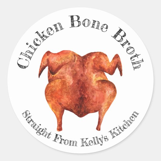 ホーム缶詰ラベル 鶏ガラ出汁 ラウンドシール (正面)