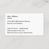 ホーム芝生及び造園名刺 名刺 (裏面)