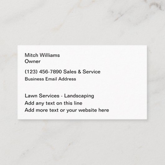 ホーム芝生及び造園名刺 名刺 (裏面)