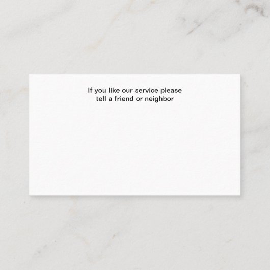 ホーム芝生及び造園名刺 名刺 (裏面)