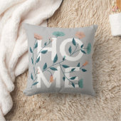 ホーム装飾用クッション:灰色のフローラ装飾枕 クッション (ブランケット)