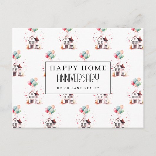 ホーム記念日 ハウス バルーン 不動産 ポストカード (正面)
