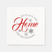 ホーム赤と白・フォー・ザ・ホリデー スタンダードカクテルナプキン (正面)