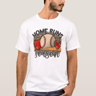 ホーム走シーズン野球ママゲームデイレオパード Tシャツ