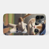ホーム走ヒッター: 3D野球猫がスイングする Case-Mate iPhoneケース (裏面(横))