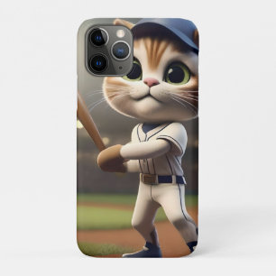 ホーム走ヒッター: 3D野球猫がスイングする iPhone 11 PROケース
