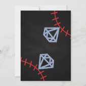 ホーム走ブライダルシャワー野球テーマシャルボード 招待状 (裏面)