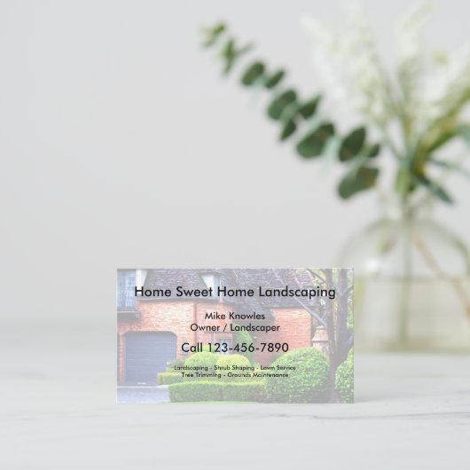 ホーム造園 名刺 (スタンド正面)