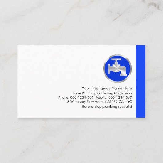ホーム配管配管フレームの青い漏れ 名刺 (裏面)