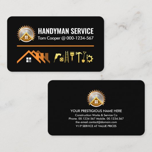 ホーム金ゴールド手利器看板 名刺 (正面/裏面)