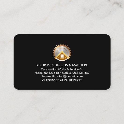 ホーム金ゴールド手利器看板 名刺 (裏面)