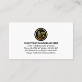 ホーム金ゴールド給排水衛生設備配管アイコンのリーク 名刺 (裏面)