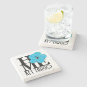 ホーム鍵ラルゴブルーハイビスカス ストーンコースター (横)