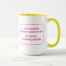 ホーム離れ(手、黄色/ピンク) マグカップ