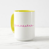 ホーム離れ(手、黄色/ピンク) マグカップ (正面左)