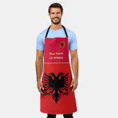 ホーム&アルバニアフラグの味、アルバニア/料理 エプロン (着用した状態)