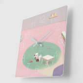 ホーム·アロン スクエア壁時計 (傾斜)