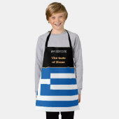 ホーム・アンド・ギリシャ国旗、ギリシャ/アテネ料理 エプロン (着用した状態)