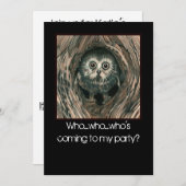「ホーム·イン·ア·ホール」フクロウ·招待状 招待状 (正面/裏面)