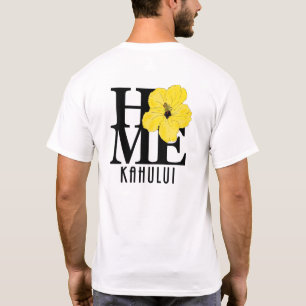 ホーム・カフイルイ・イエローハイビスカス(裏印刷) Tシャツ