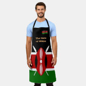 ホーム&ケニア国旗の味，ケニア/アフリカ料理 エプロン (着用した状態)