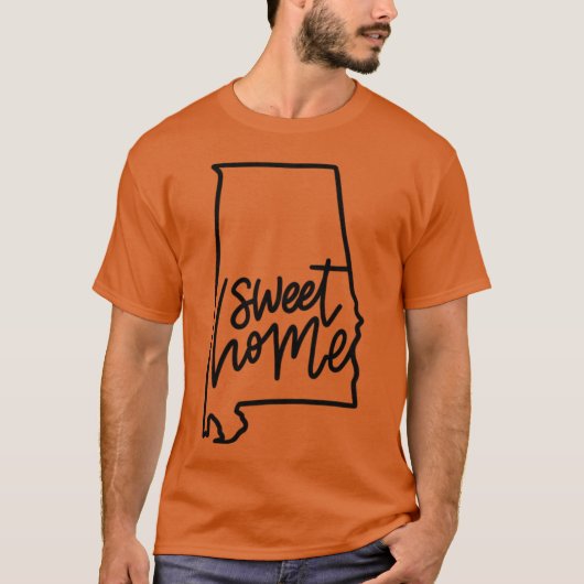 ホーム・スイート・ホーム アラバマ州 手描き タイポ Tシャツ (正面)
