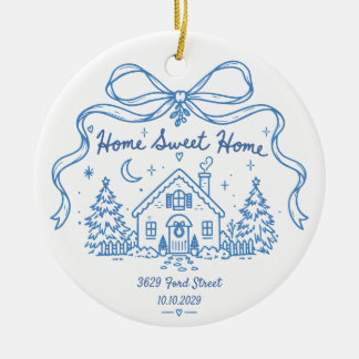 ホーム・スイート・ホーム オーダーメイド住所クリスマス セラミックオーナメント