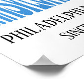 ホーム スイート ホーム フィラデルフィア PA 青い州の地図 ポスター (角)