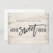 ホーム スイート ホーム - ラスティック ウッド 引っ越しのお知らせ ポストカード (正面/裏面)