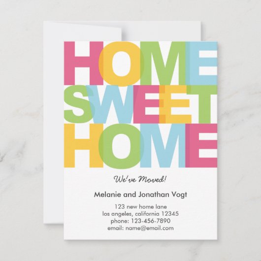 ホーム・スイート・ホーム 引っ越しのお知らせ 案内状 (正面)