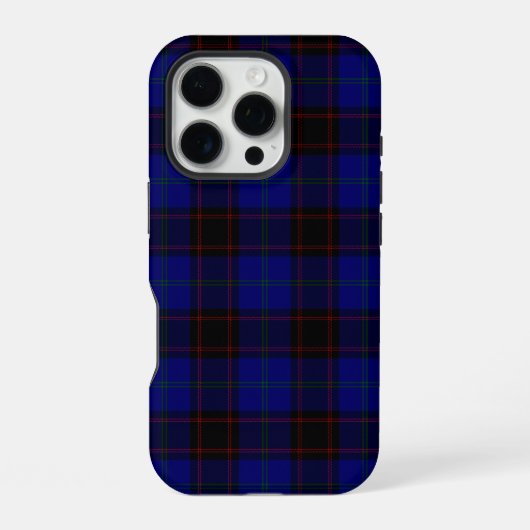 ホーム タータンチェック ブルー ブラック iPhoneケース (裏面)