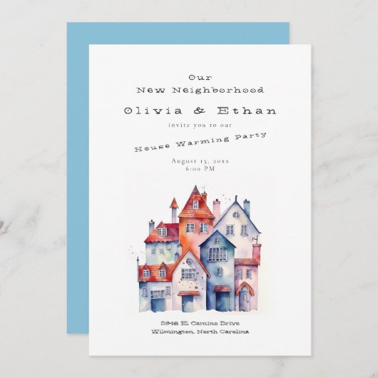 ホーム – ハウスウォーミングパーティー 招待状 (正面/裏面)