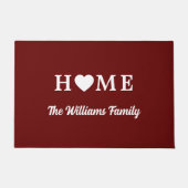 ホーム(ハートと名前は赤) ドアマット (正面)