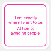 ホーム（ピンク） スクエアシール (正面)