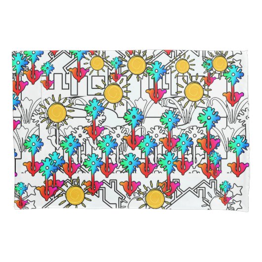 ホーム フラワーズ サンシャイン 枕カバー (正面)