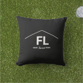 ホーム |ホーム州の白黒のはっきりした文字 アウトドアクッション (芝生)