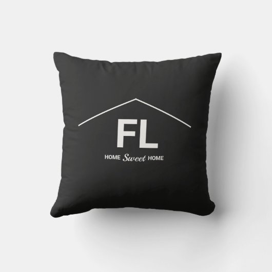 ホーム |ホーム州の白黒のはっきりした文字 アウトドアクッション (裏面)