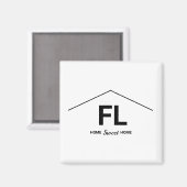 ホーム |ホーム州の白黒のはっきりした文字 マグネット (正面/裏面)