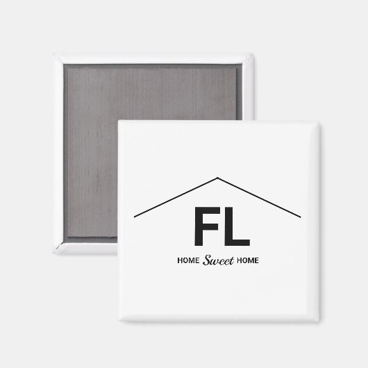 ホーム |ホーム州の白黒のはっきりした文字 マグネット (正面/裏面)