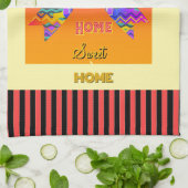 ホーム、ホーム スイート ホーム イエロー キッチンタオル (折り畳み)