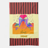 ホーム、ホーム スイート ホーム イエロー キッチンタオル (縦)