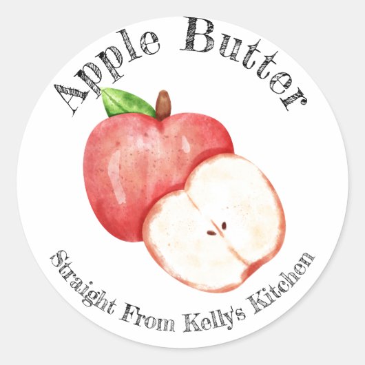 ホーム 缶詰 ビジネス アップル バター 食品ラベル ラウンドシール (正面)