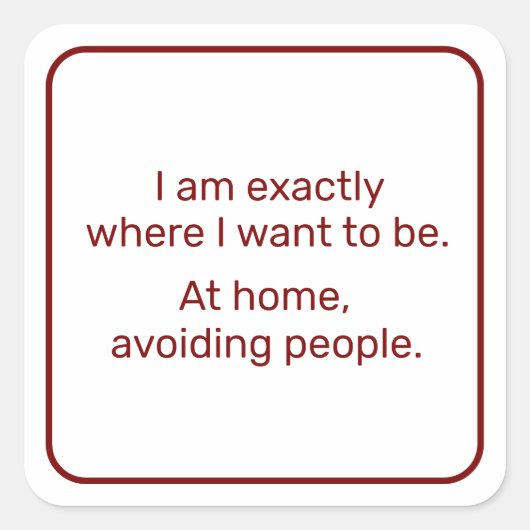 ホーム（赤） スクエアシール (正面)