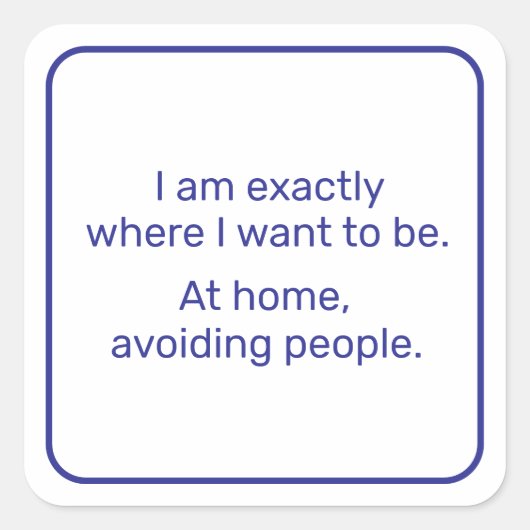 ホーム(青) スクエアシール (正面)