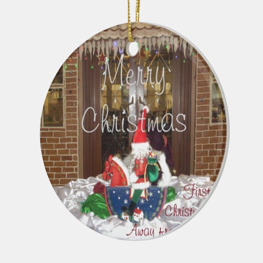 ホームA遠くにからのメリーインスパイアスクリスマス セラミックオーナメント (左)