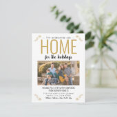 ホームfor the Holidays金ゴールドクリスマスフォトムービング 案内状 (スタンド正面)