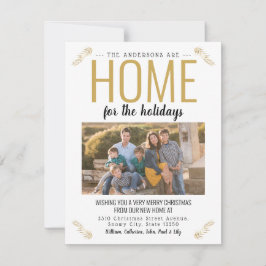 ホームfor the Holidays金ゴールドクリスマスフォトムービング 案内状