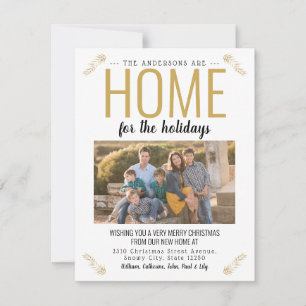 ホームfor the Holidays金ゴールドクリスマスフォトムービング 案内状